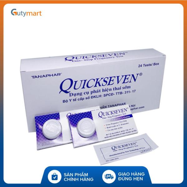 Combo 24 Que thử thai Quickseven phát hiện thai sớm - nhanh chóng - đơn giản - chính xác - Hộp 24 que nhập khẩu