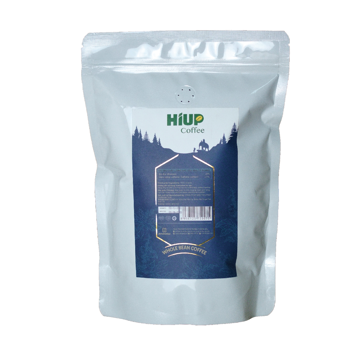 Cà Phê Hạt Rang Arabica Túi 500gr - HIUP Coffee