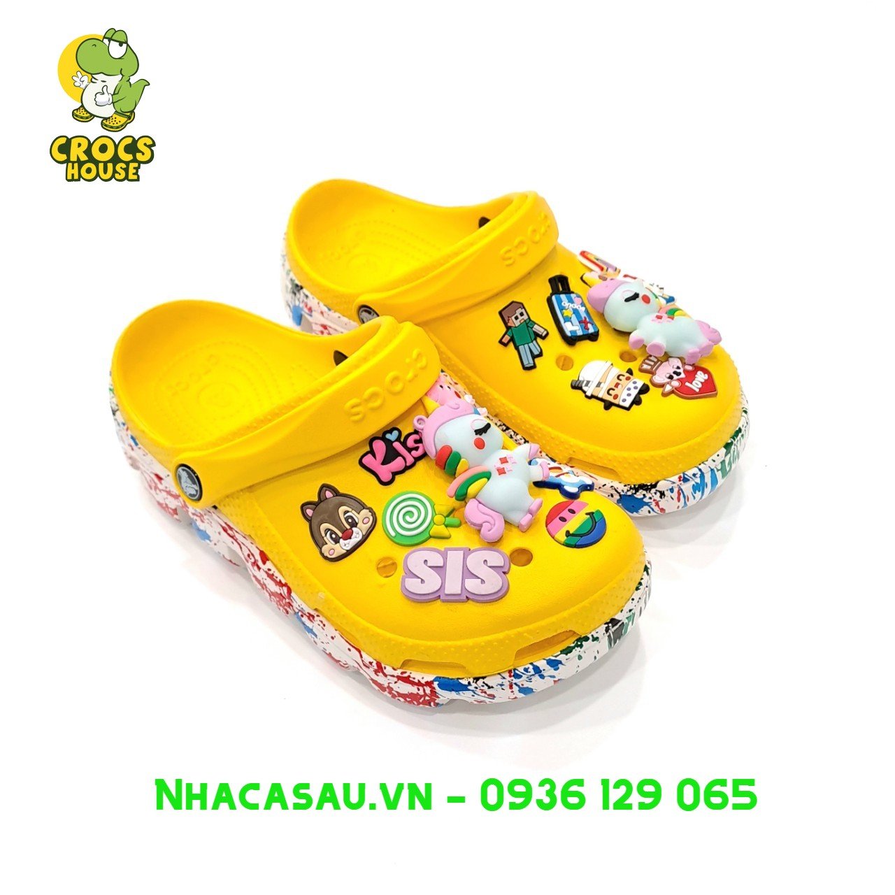 Dép sục croos đế răng cưa vẩy sơn camo bảng màu 1, dép croos duet sport nam nữ, dép sục lỗ đi mưa tặng kèm jibbitz sticker 2d - Nhà Cá Sấu