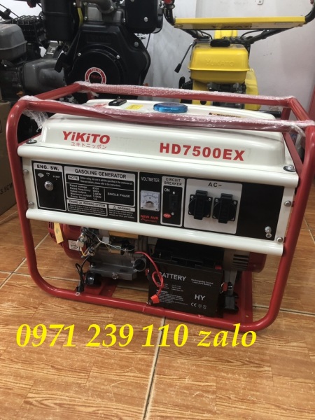 Máy phát điện chạy xăng đề nổ 5,5kw Yikito HD7500EX hàng chính hãng,nguyên đai nguyên kiện