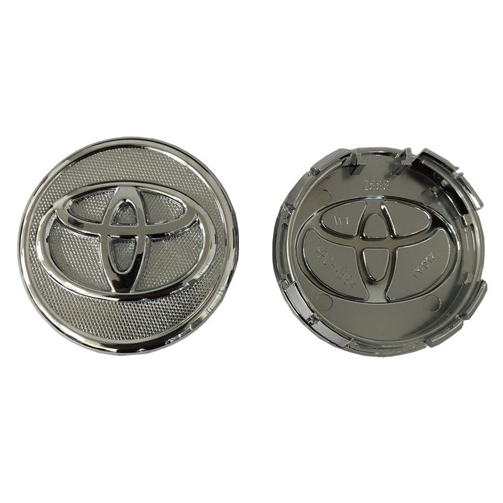 1 chiếc Logo chụp mâm, ốp lazang bánh xe ô tô, xe hơi TOYOTA62-BB đường kính 62mm ( Màu bạc bóng )