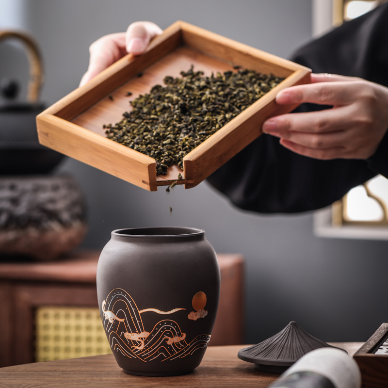 Hũ, Bình đựng trà bằng gốm (cỡ lớn, rất khít)