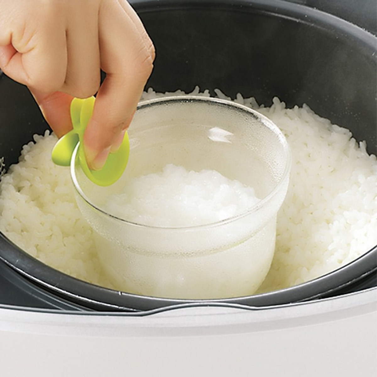 [HCM]Bộ nấu cháo/ cơm nát trong nồi cơm điện Richell (310ml)