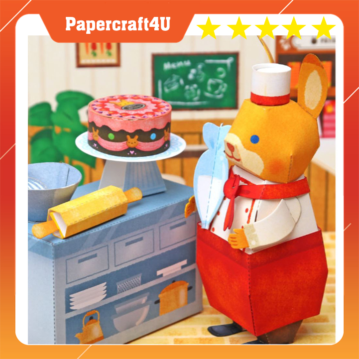 Mô hình giấy 3D - tiệm bánh của Gấu cute