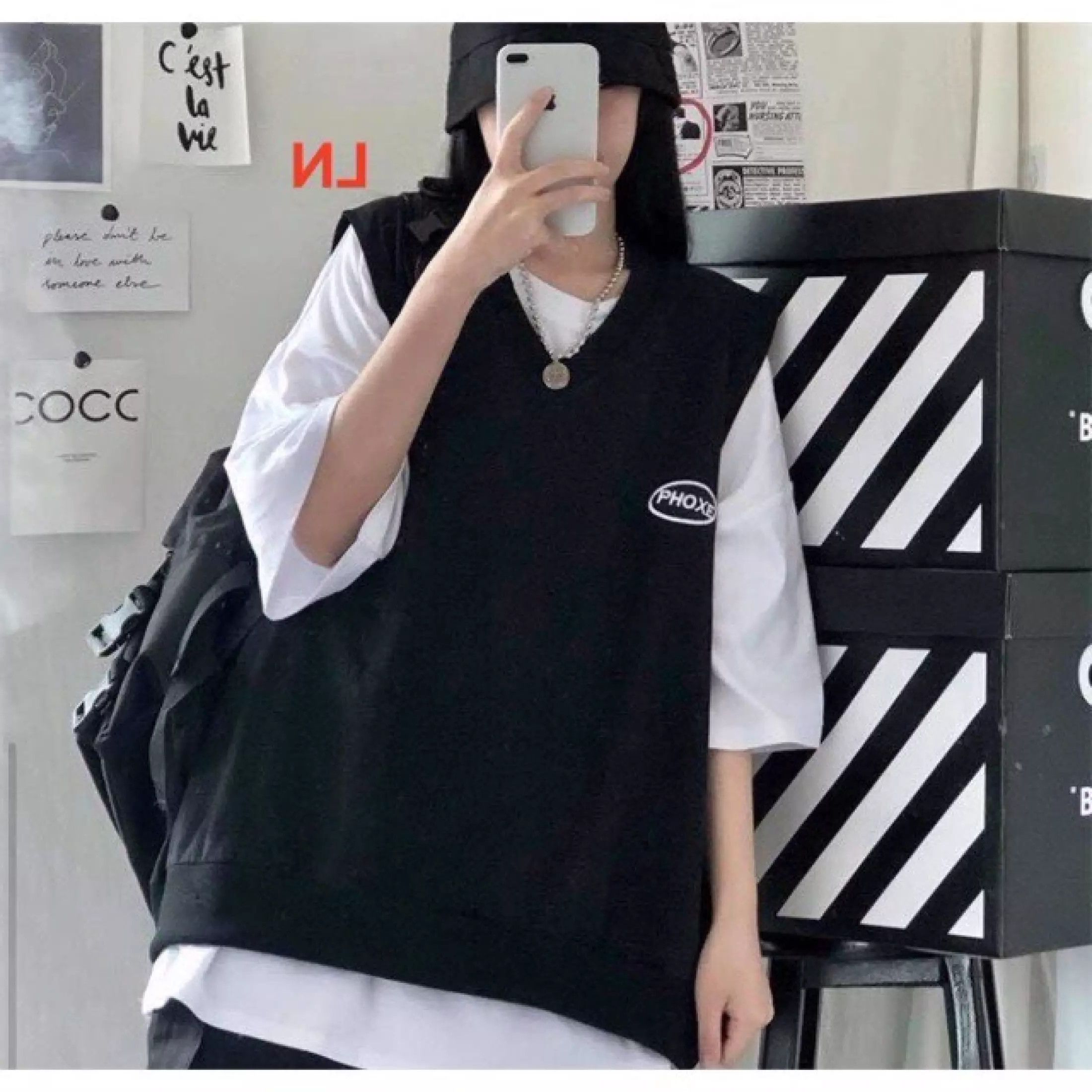 SÉT GILE 2 ÁO ĐEN,TRẮNG STYLE HÀN QUỐC