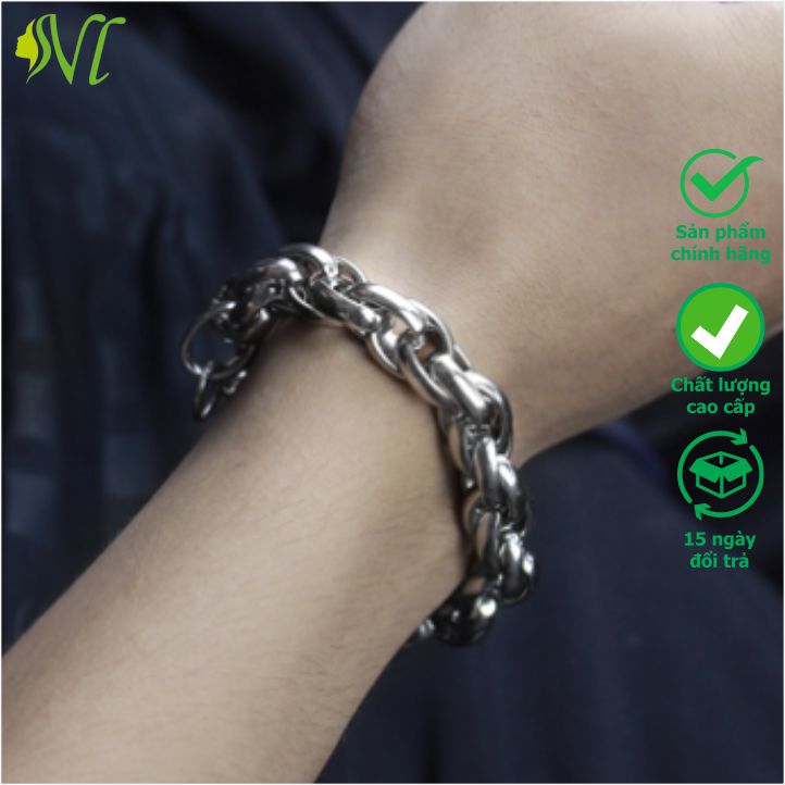 Lắc tay nam dây xích lắc tay nam đen lắc tay nam đẹp không đen không gỉ xài nước tốt Người Đẹp Vì Lụa