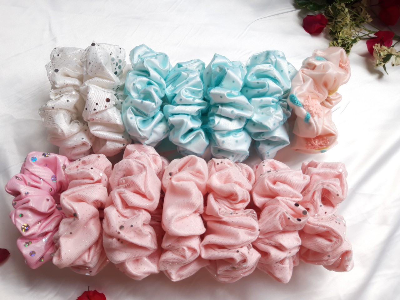 Cột tóc Scrunchies Hai Lớp von cao cấp.( Hàng xưởng mai, hình thật)
