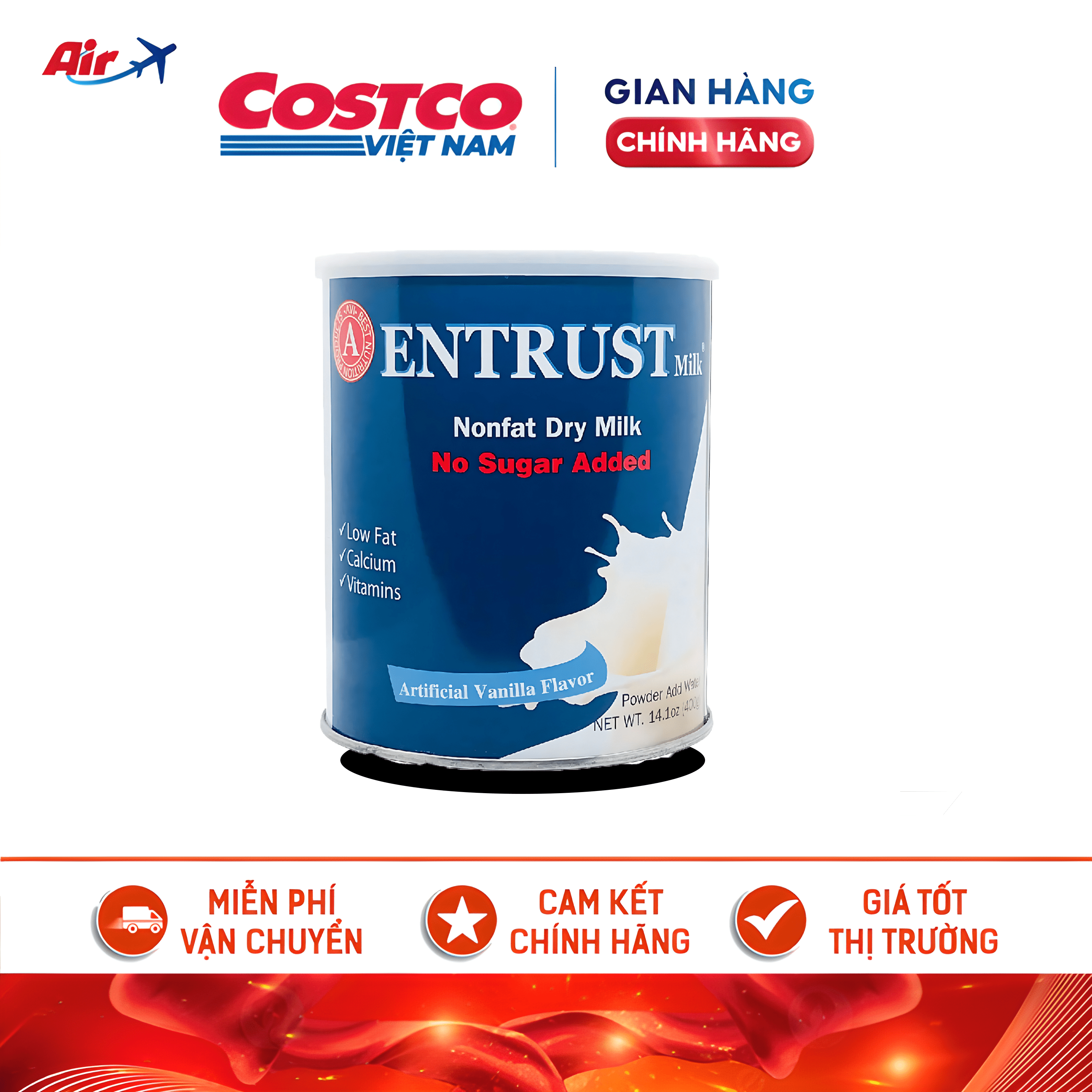 Sữa bột Entrust dành cho người tiểu đường Entrust Milk 400g [DATE 01/2026]