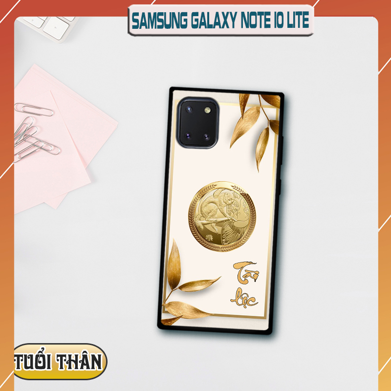 Ốp lưng kính 12 con giáp cho Samsung Galaxy Note 10 Lite