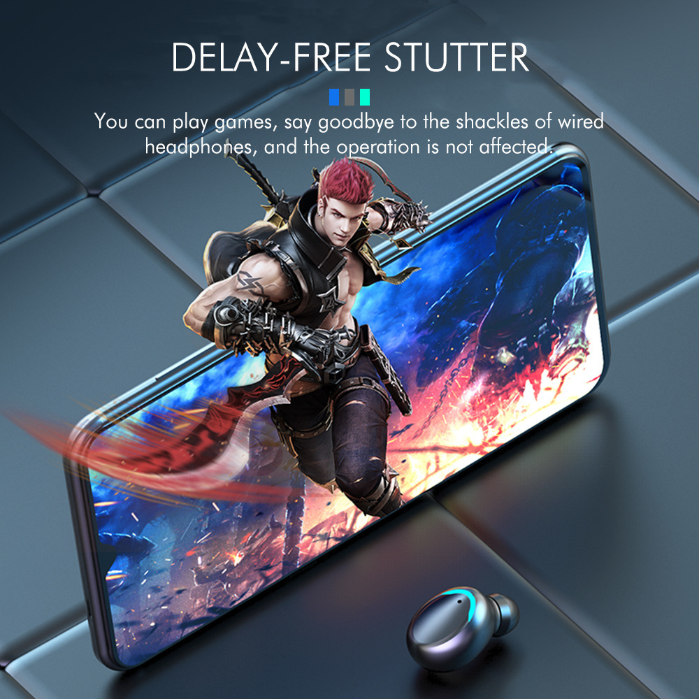 Tai nghe Bluetooth Không dây F9 Pro 5.0 TWS, Mẫu mới, Thiết kế cao cấp, Cảm ứng Vân tay, HIển thị Pin, Chống nước, pin trâu sạc nhanh chống nước
