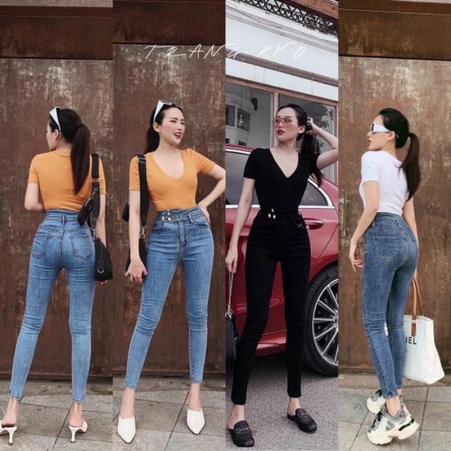 Quần JEAN nữ lưng cao 3 khuy