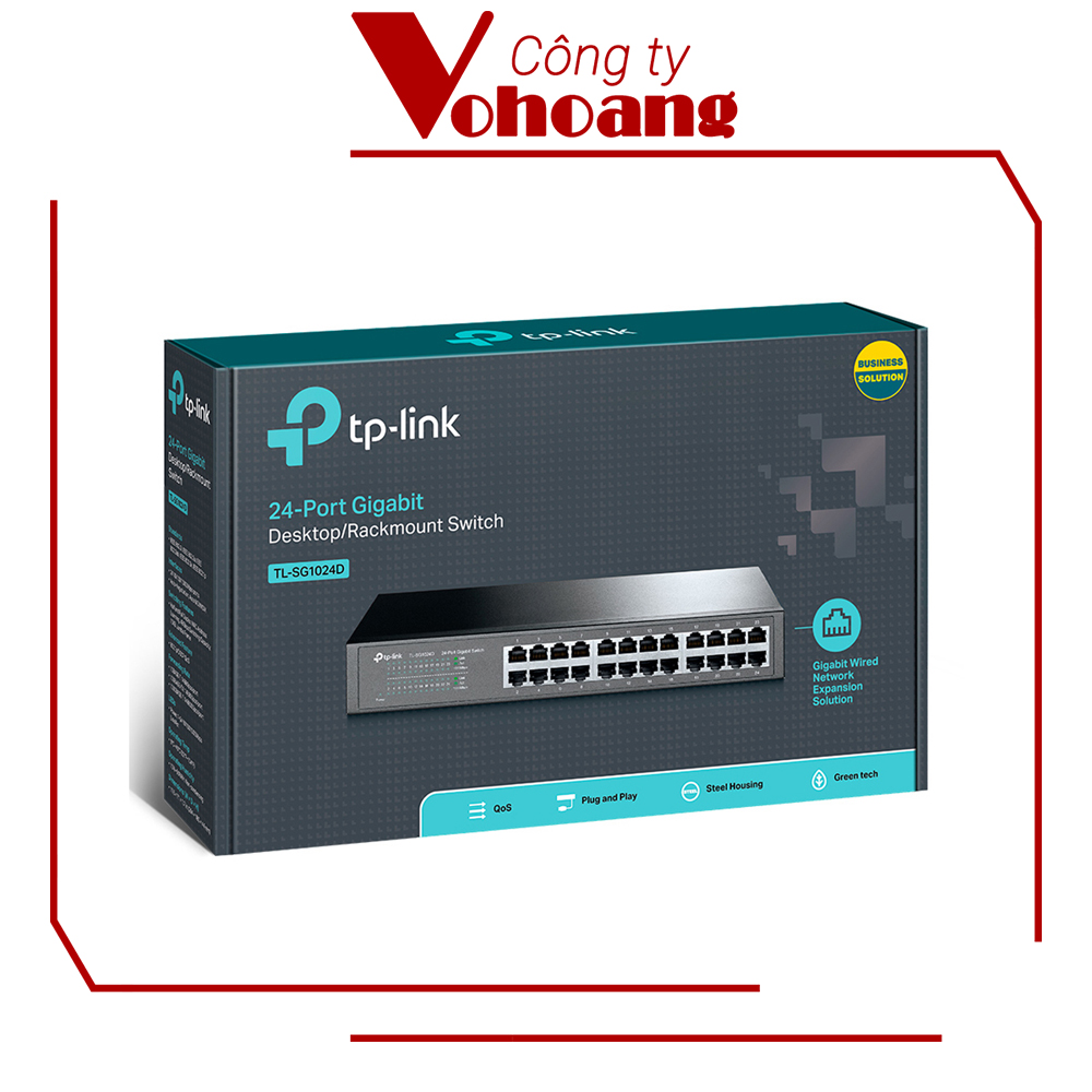 Switch 24 cổng TP-LINK TL-SG1024D - Bộ Chia Tín Hiệu Desktop/Rackmount 24 Cổng Gigabit