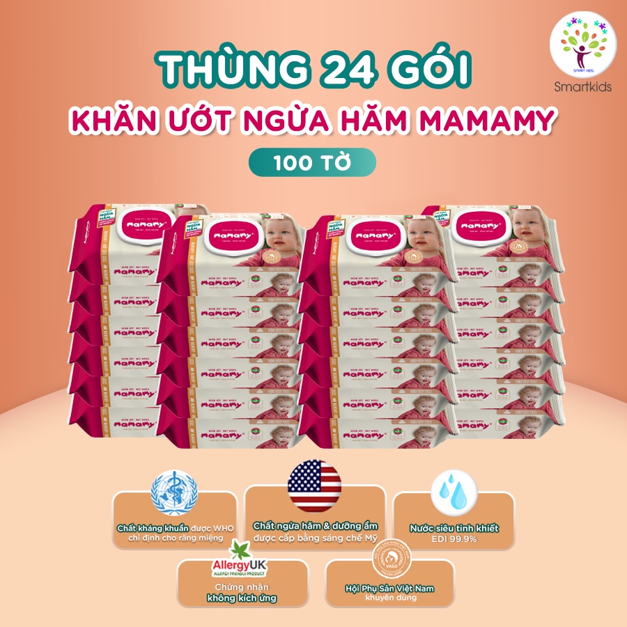 Combo 24 Gói Khăn Ướt Mamamy 100 Tờ/gói (1 THÙNG)