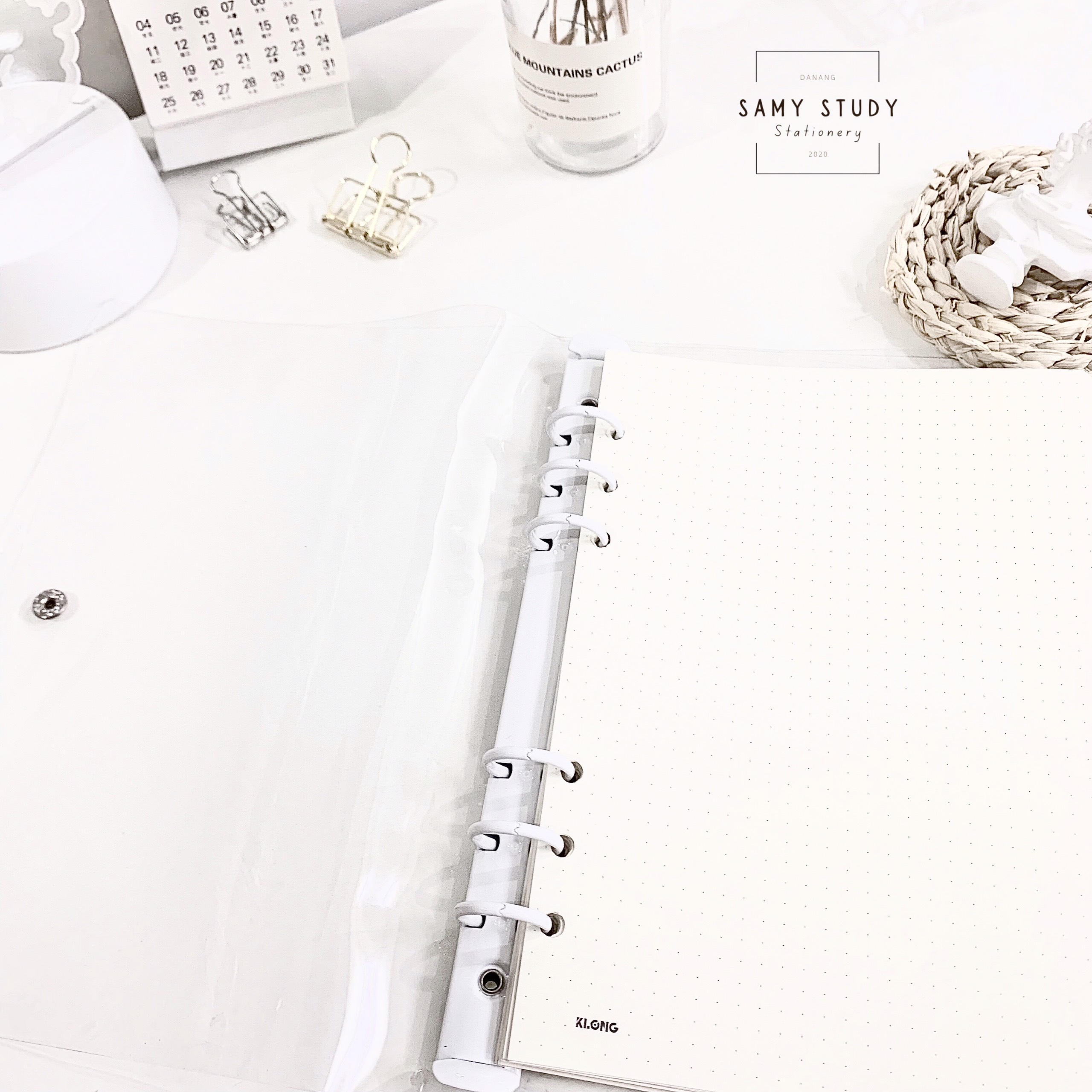 Sổ còng Binder size A5 màu Pastel Basic Hàn Quốc làm planner Bullet Journal Take notes