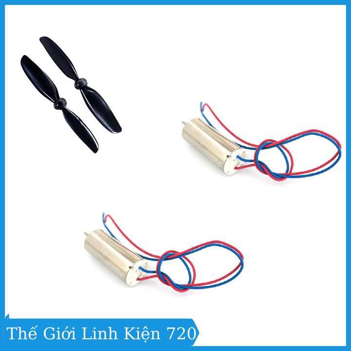 Bộ 2 động cơ máy bay coreless 720 và 2 cánh 75mm
