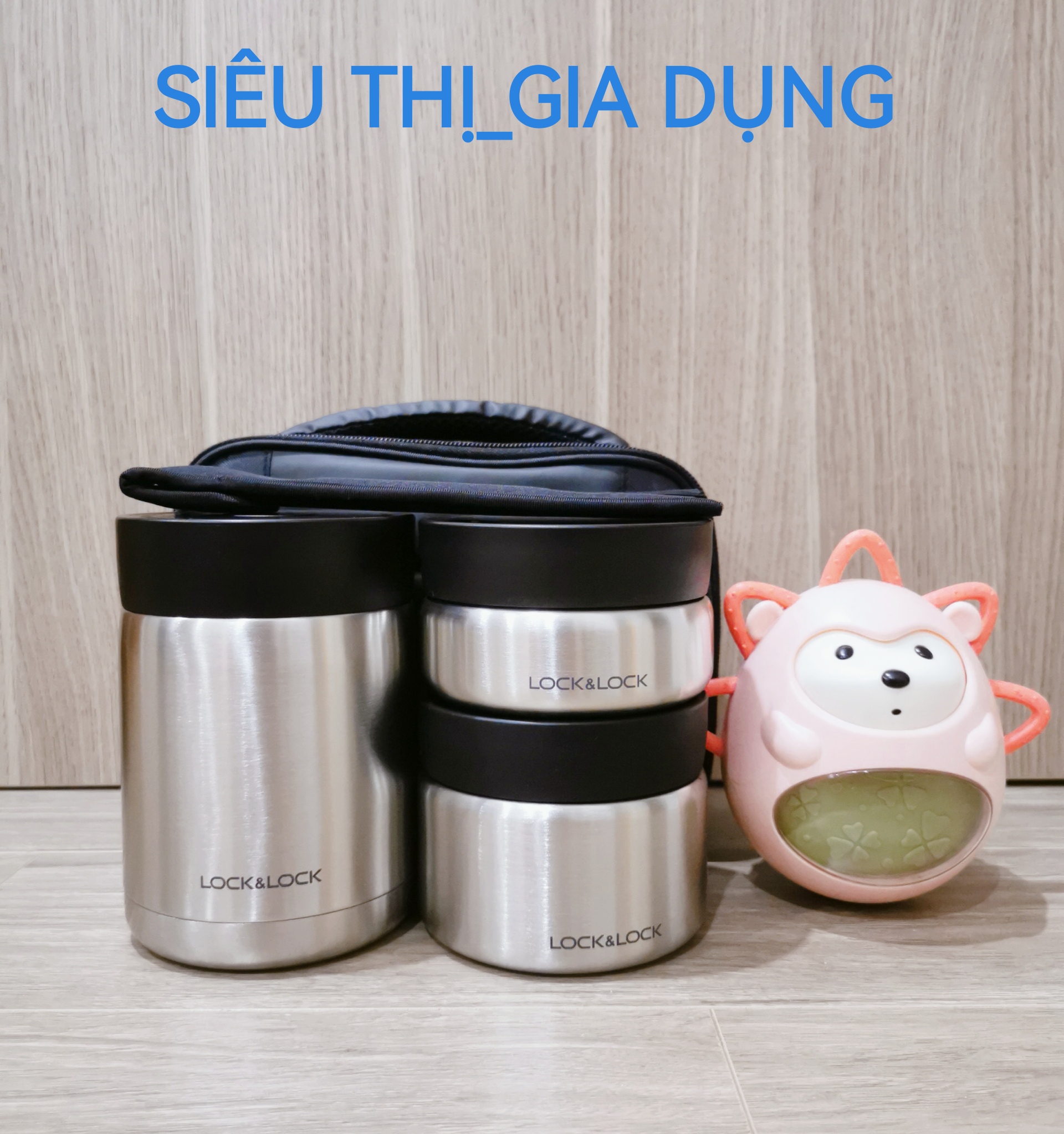 Bộ hộp cơm giữ nhiệt LocknLock màu bạc LHC8031SLV