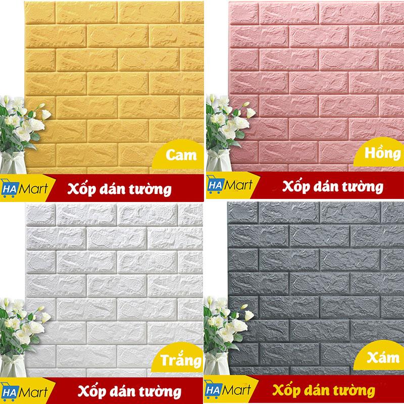 [Chọn màu] Xốp dán tường giả gạch 3D (10 tấm) kích thước 70x77cm cách âm, cách nhiệt dễ lau chùi