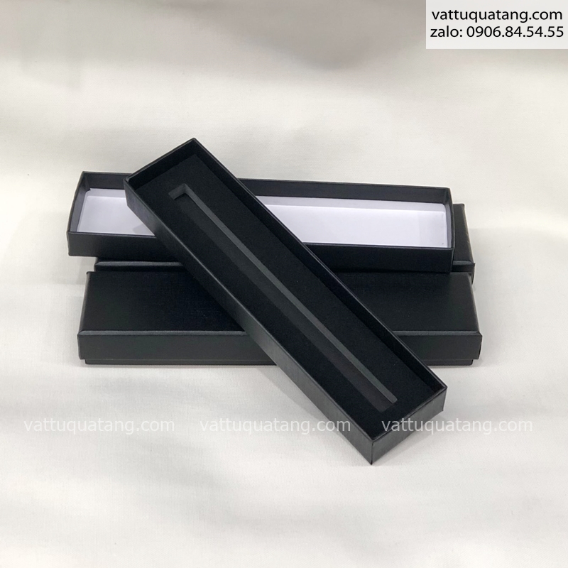 Combo 20 cái Hộp quà đen đựng viết, hộp bút viết,17x2x3.8 cm