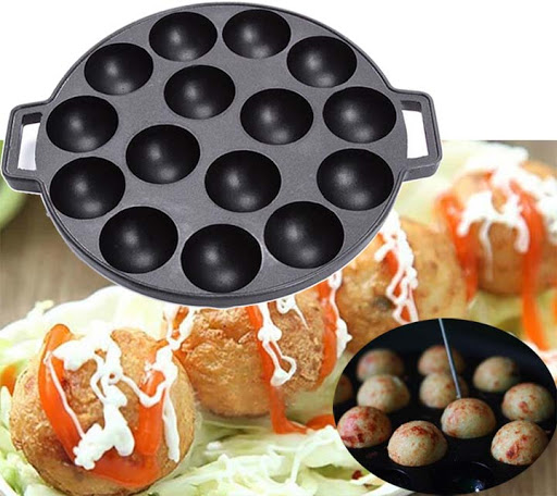 Khuôn Không Dính Làm Bánh Bạch Tuộc Takoyaki Nhật 14 Bánh