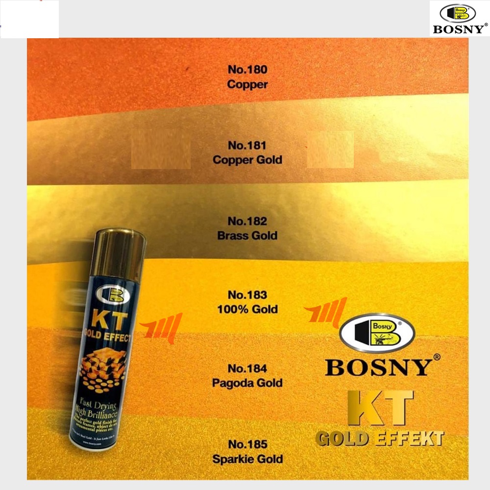 Sơn xịt hiệu ứng xi vàng Bosny Copper No.180