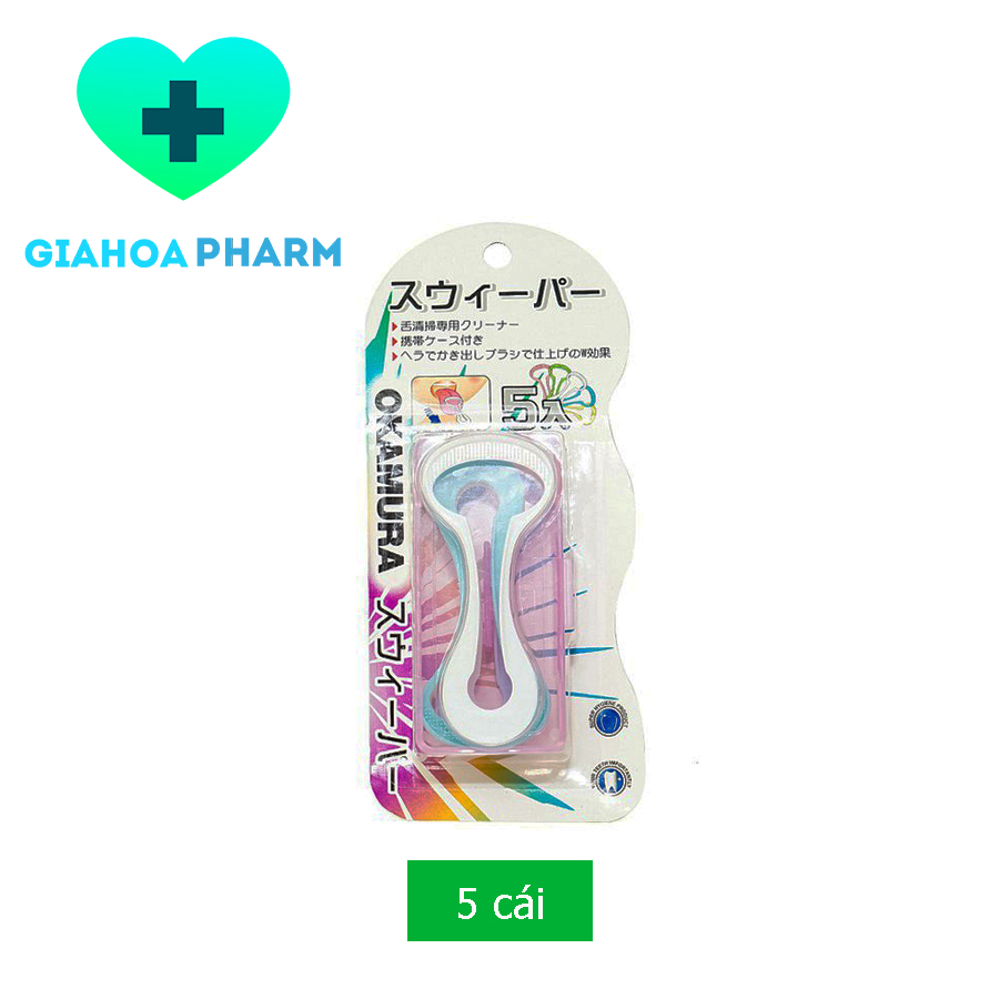 Dụng cụ cạo lưỡi Okamura Nhật Bản - Vỉ 5 cây