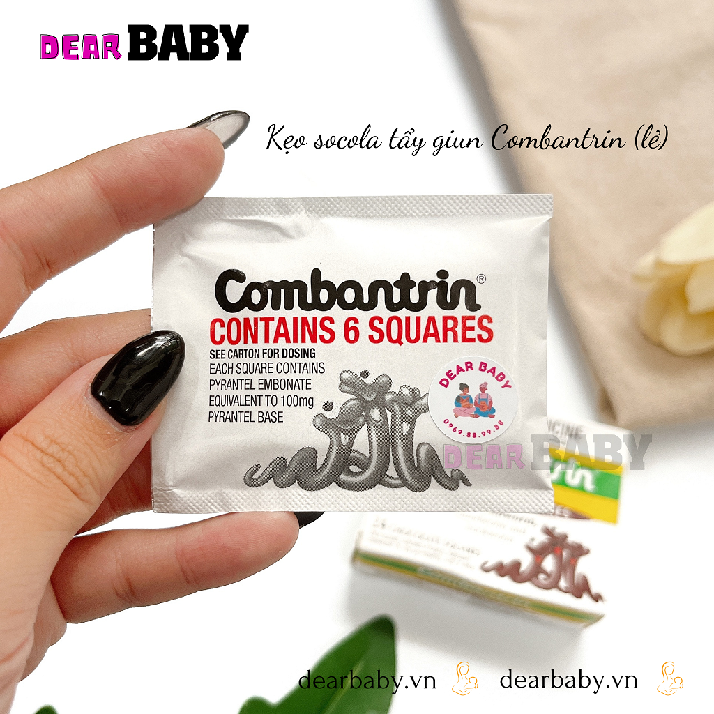 Viên tẩy giun Combantrin dạng keo socola cho bé
