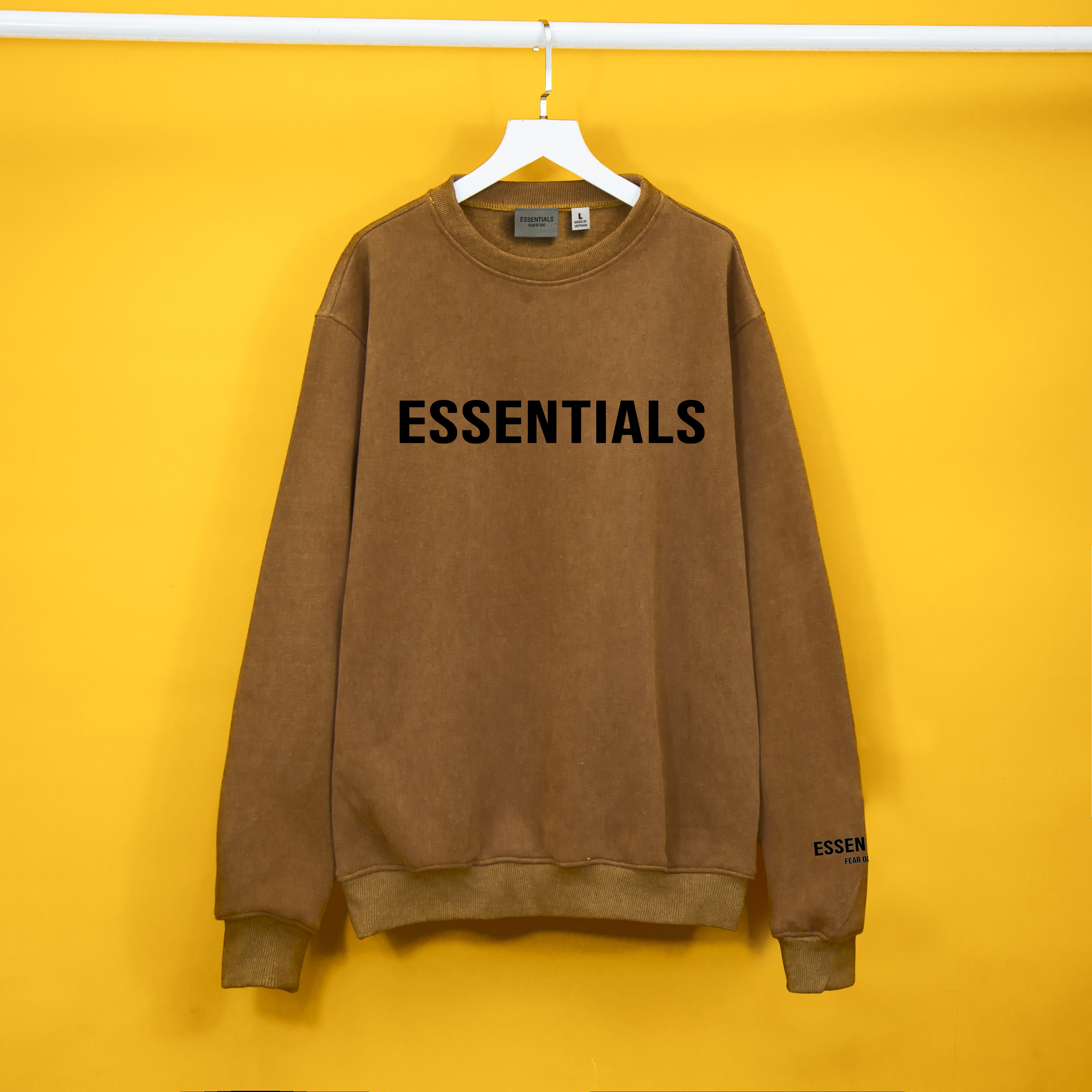 Áo nỉ SWEATER ESSENTIALS Hogoto shop , Áo nỉ sweater unisex nam nữ form rộng oversize chất liệu Cotton