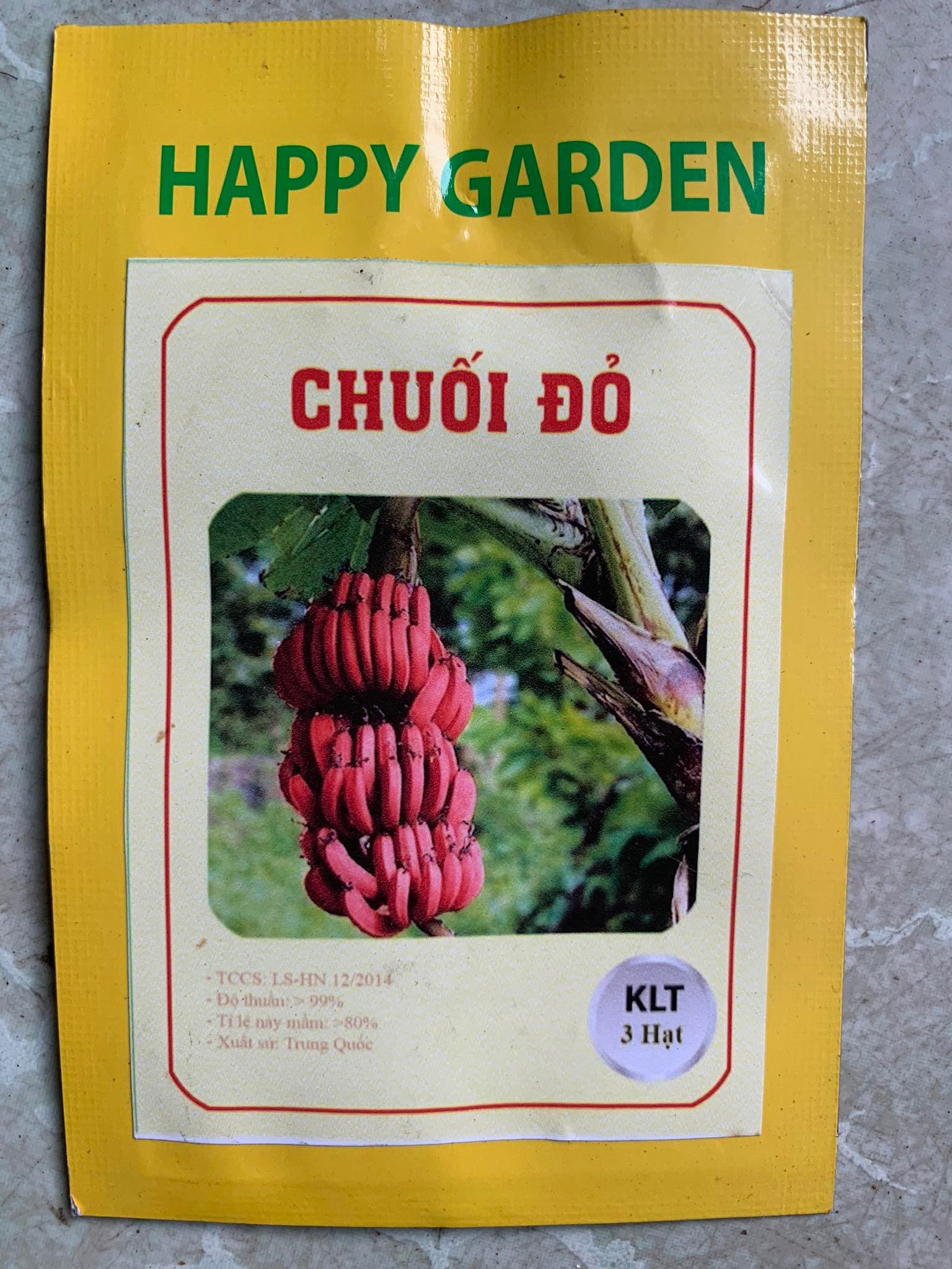 Hạt Giống Cây Chuối Đỏ (  Chuối Dacca ) - Gói 3 hạt - KNS