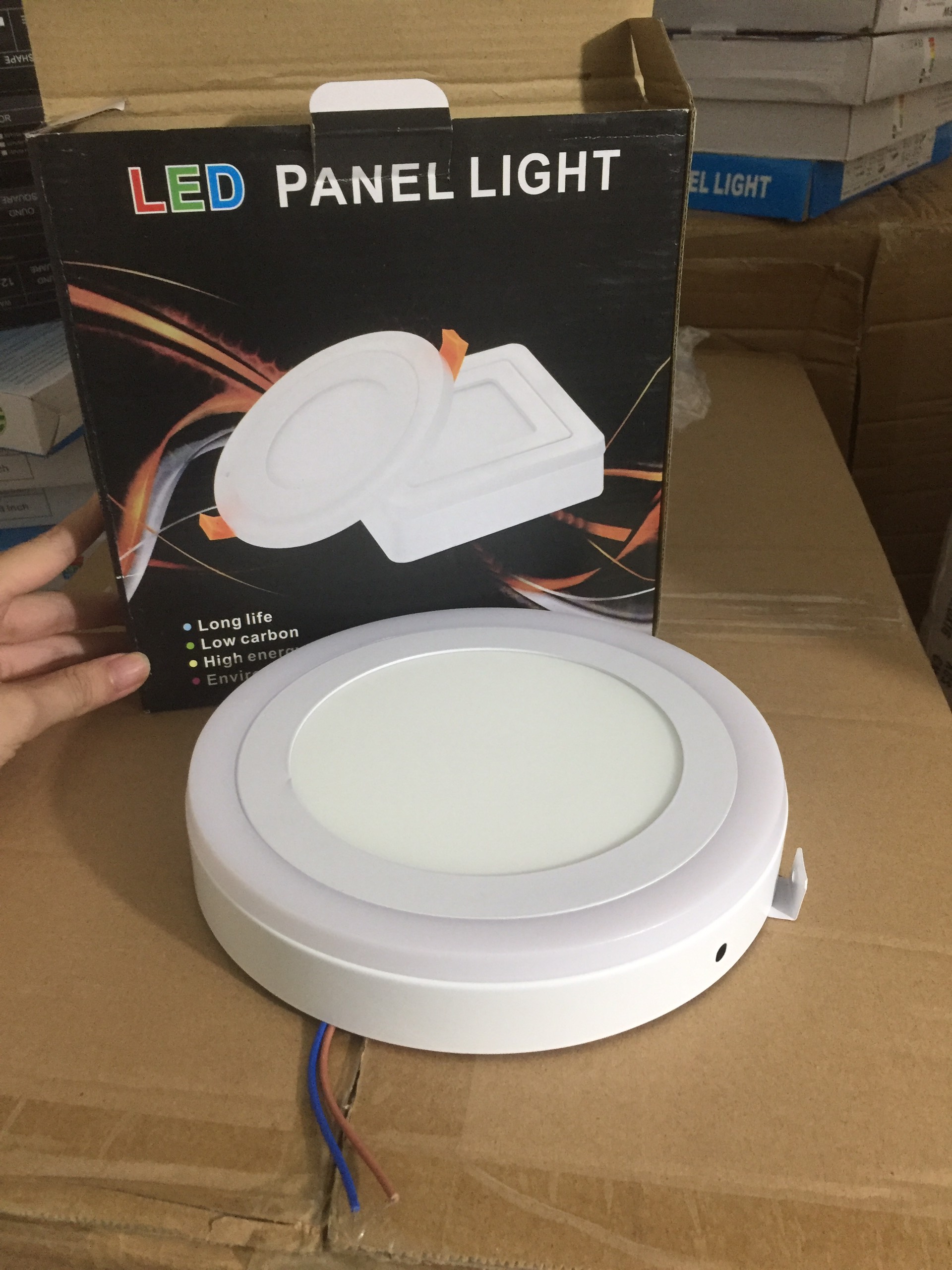 Đèn led ốp trần viền đổi màu 3 chế độ 12W+4