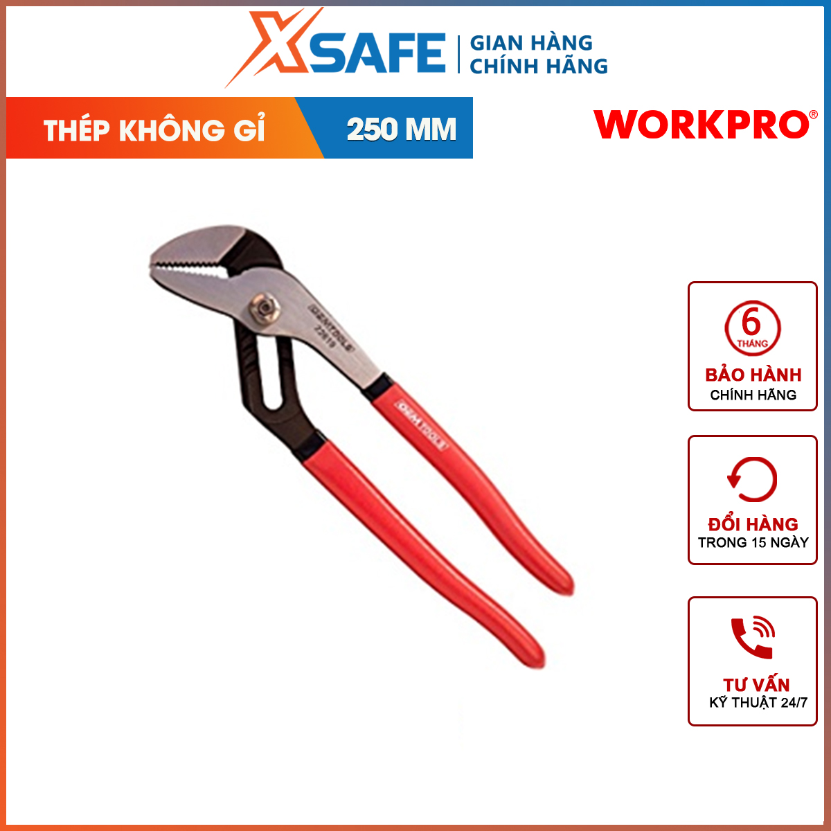 Workpro 10 inch 250mm blade adjustable clamp on water pump tool-wp231010