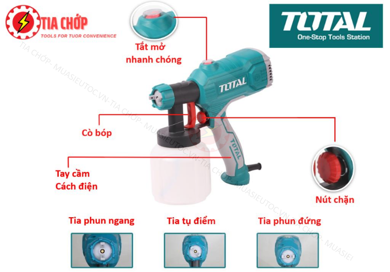 [HCM]MÁY PHUN SƠN DÙNG ĐIỆN TOTAL 450W TT3506