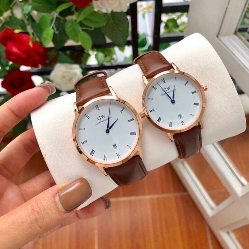 Đồng hồ WD dành cho nam nữ mặt oval dây da sang trọng cao cấp + Tặng kèm pin + Bảo hành 12 tháng.