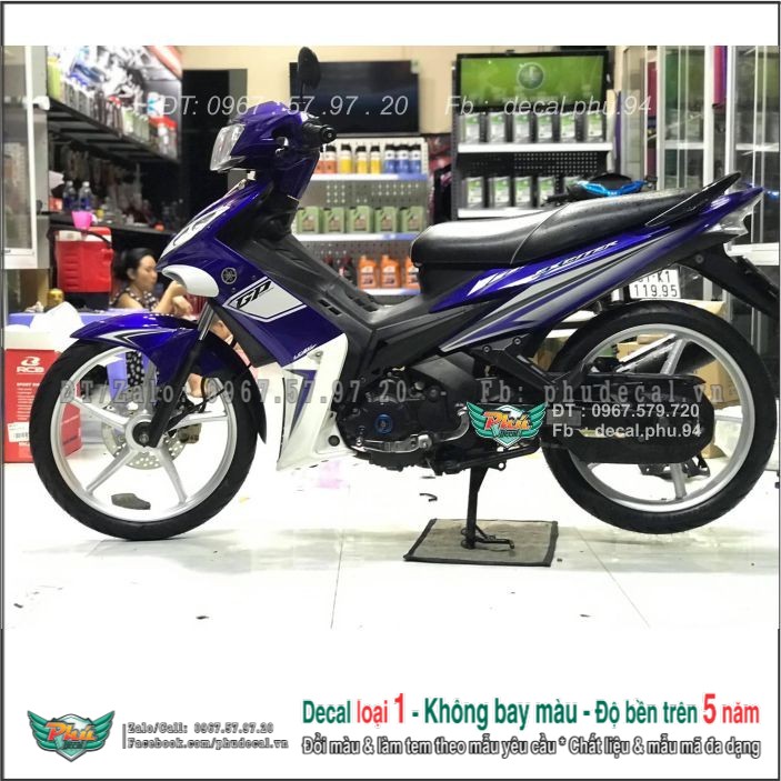 Tem rời ex exciter 2006-2010 xanh trắng gp hàng loại 1.