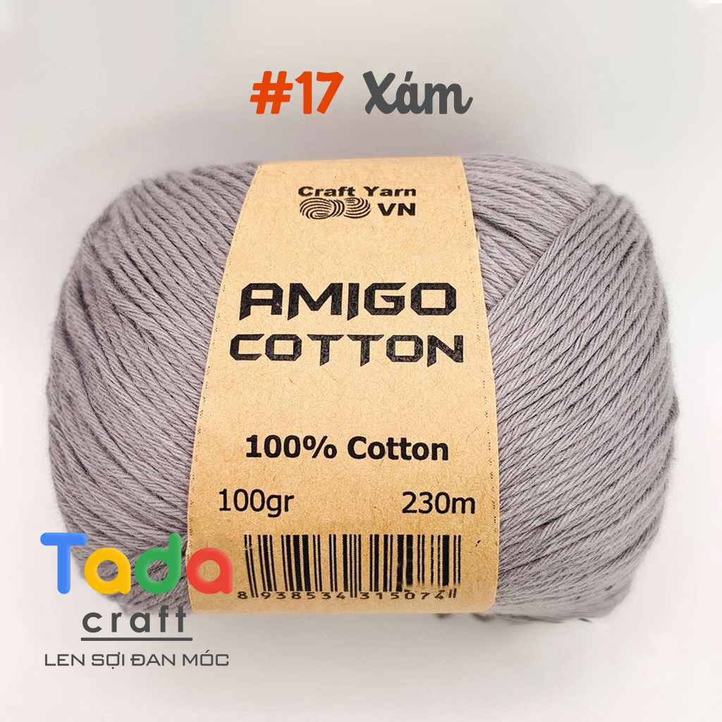 Sợi Amigo Craft Yarn VN 100% Cotton (cuộn 100gr)