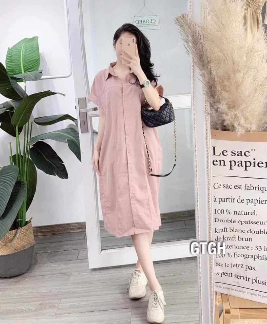 Đầm bầu công sở cổ đức dáng dài hàng thiết kế