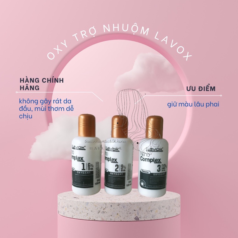 [ Chính Hãng ] Oxy Trợ Nhuộm Tóc Lavox Nano Complex 100ml, Pha Cùng Thuốc Nhuộm Tóc