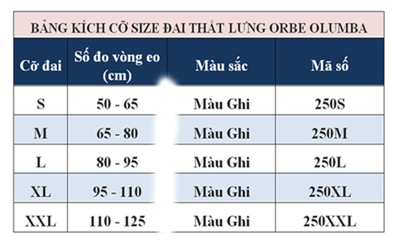 Đai thắt lưng hỗ trợ cột sống olumba obe