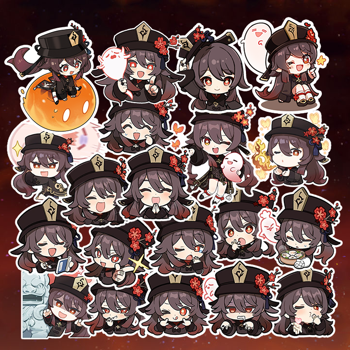 [Genshin Impact] Sticker Hutao - Hình dán chibi hutao ( set 8 / 22 hình )