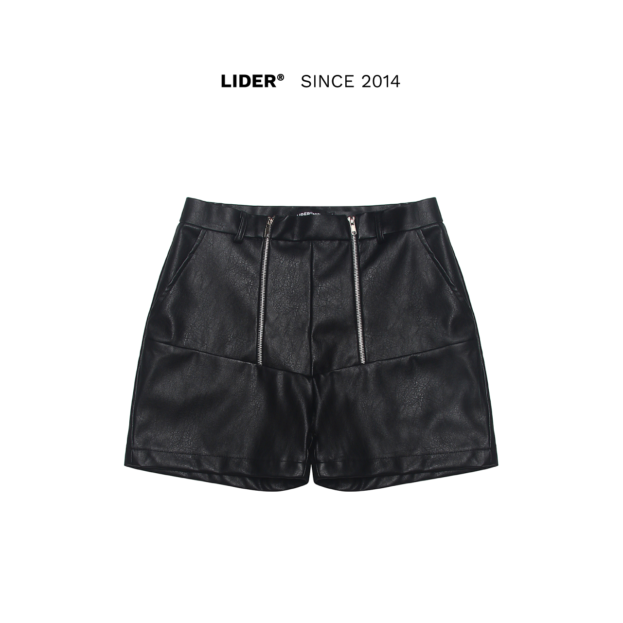QUẦN SHORTS DA LIDER 2-SHOT LEATHER SHORTS - Black