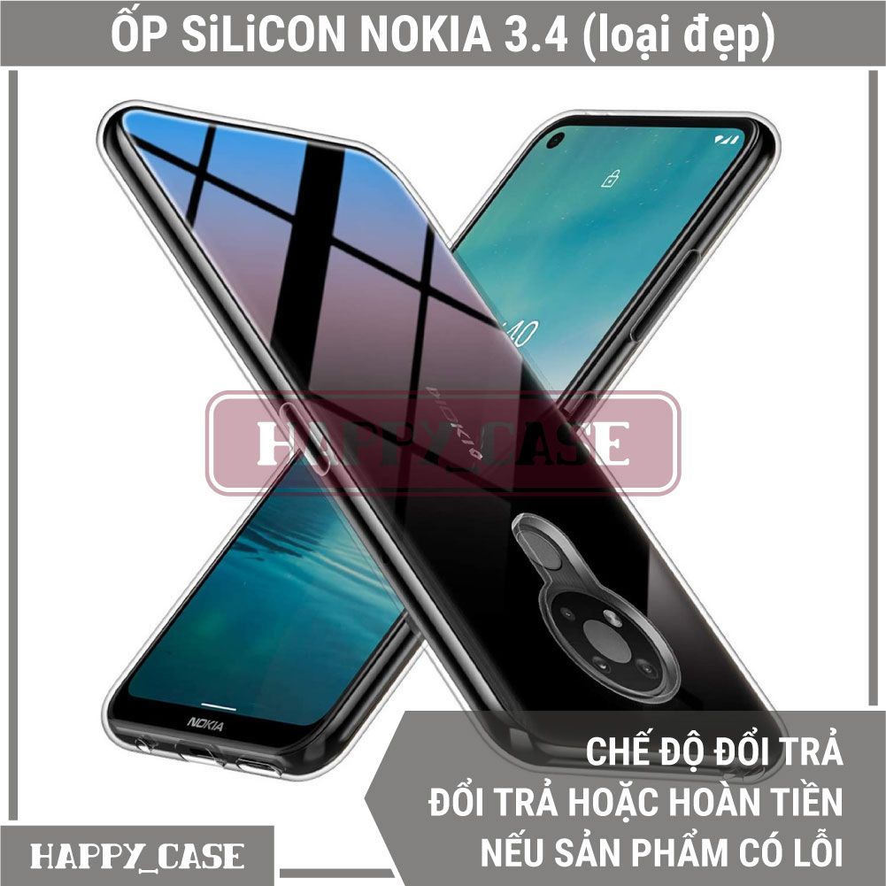 Ốp Lưng Điện Thoại Nokia 3.4 (Loại Đẹp) Thin Transparent Silicon