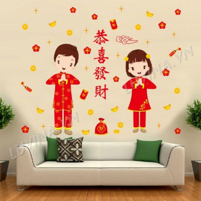 Decal dán tường, dán kính ( mẫu ghép)