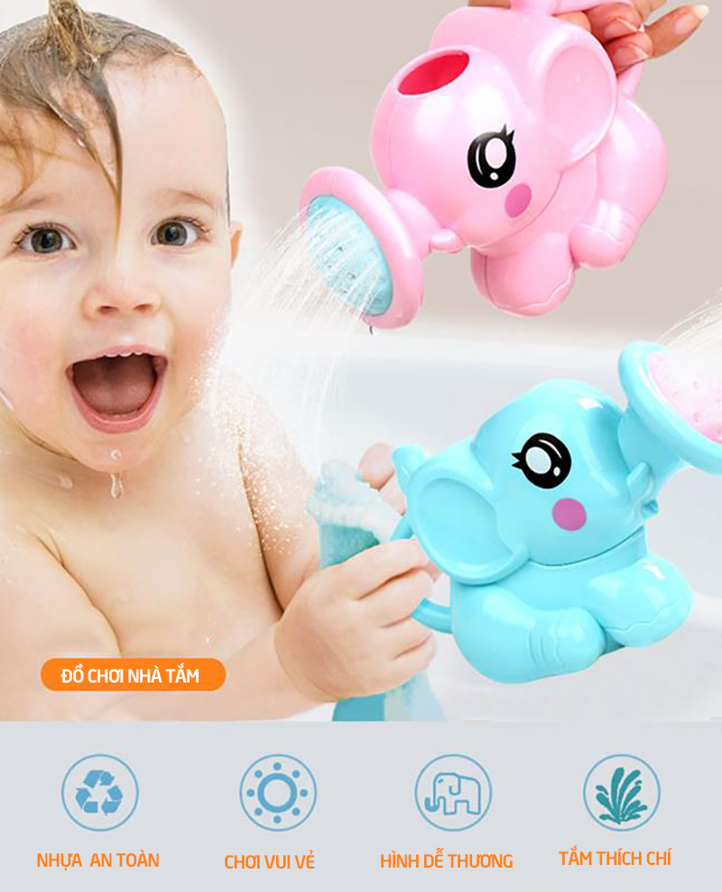 Đồ chơi nhà tắm cho bé voi phun nước