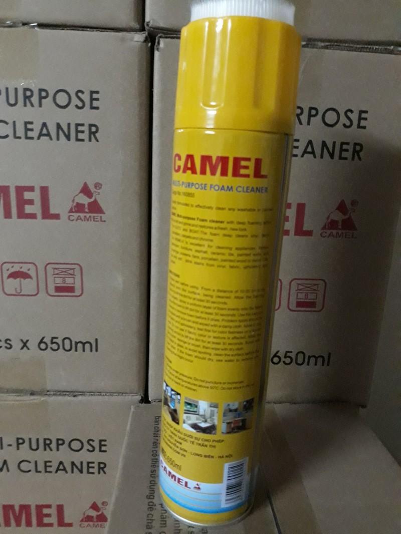 Bình xịt tẩy rửa nội thất đa năng CAMEL 650ml dạng bọt. Bình xịt tẩy Camel dùng cho ô tô,x e tải, nội thất gia đình (1 chai)