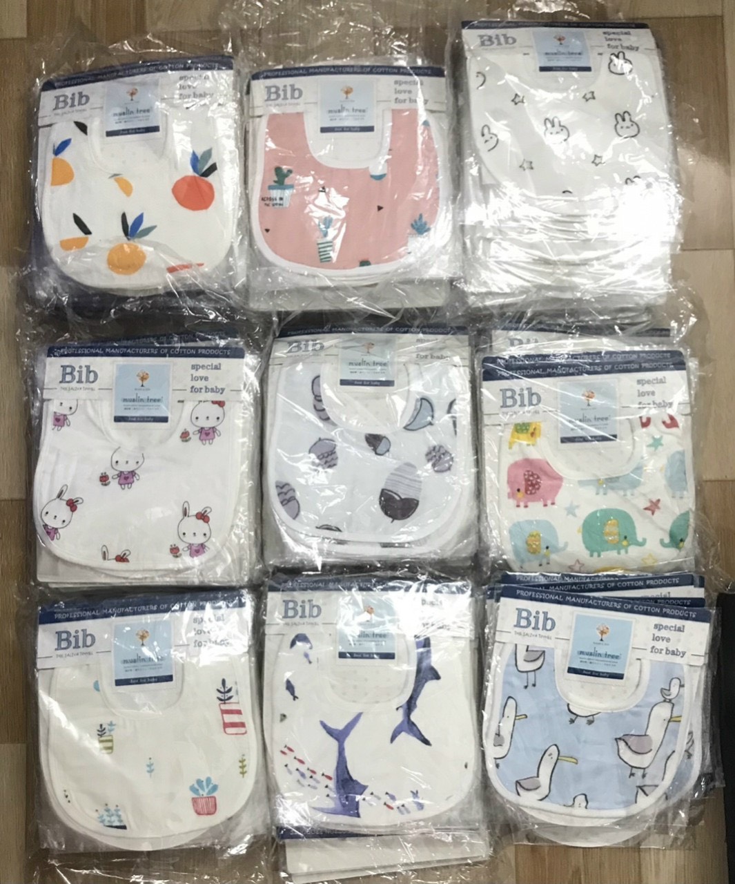 (Category 1) 360-Degree Rotating Bib High-Quality Muslin Bucket with Anchee Waterproof Petals for Babies 0-2 Years Old