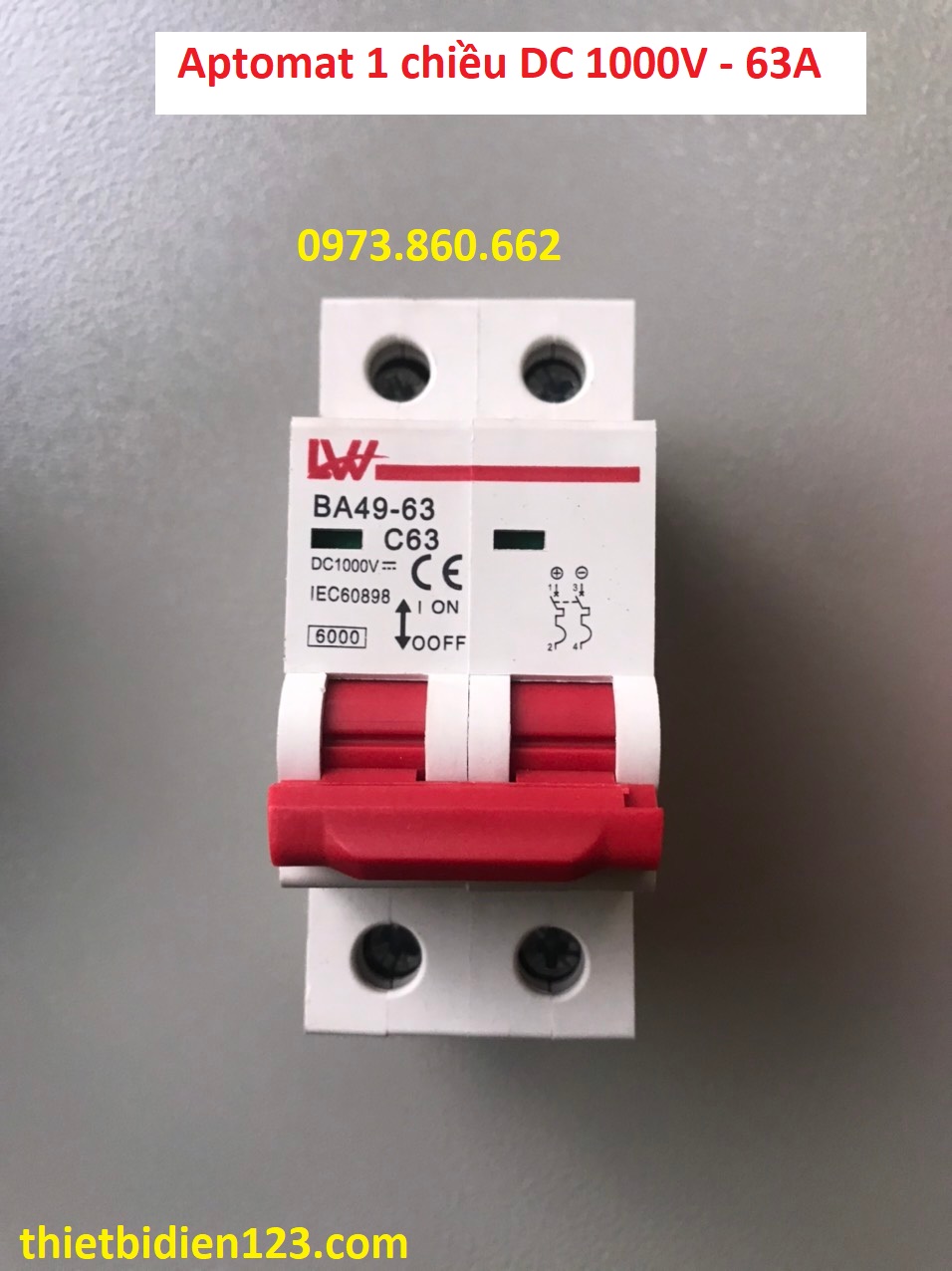 Aptomat DC 2P 1000V - CB DC 1000V