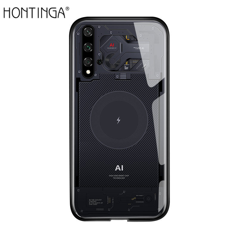 Hontinga For Huawei Nova 5T Case Technology Circuit Board Explorer Exploration Theme Version Phone Cases Tempered Glass Back Cover Casing
