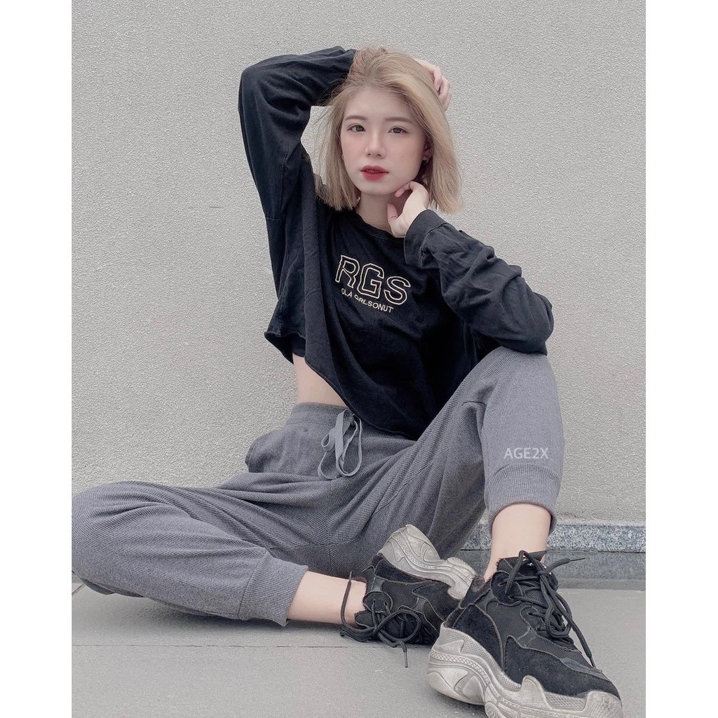 Quần Jogger gân tăm- thời trang nữ cá tính