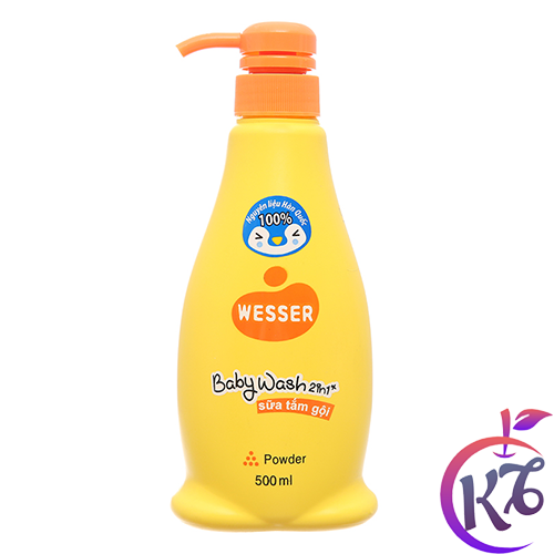 [FreeShipMAX] Sữa tắm dầu gội đầu Wesser 500ml Bubble Powder hương phấn 2 in 1 (màu cam) an toàn cho bé (Thương hiệu Hàn Quốc) - sua tam dau goi wesser toan than cho tre so sinh