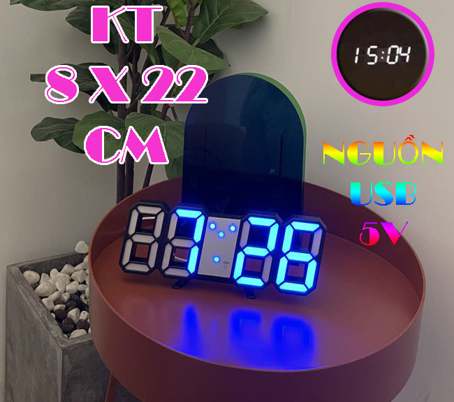 Đồng hồ LED treo tường, để bàn 3D Smart Clock.
