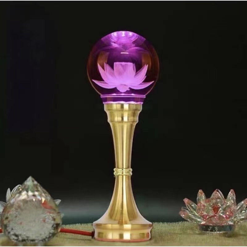 CẶP 2 CHIẾC ĐÈN LED HOA SEN PHA LÊ THỜ CÚNG TRANG TRÍ